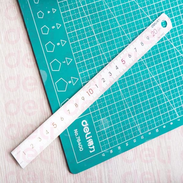 thước kẻ thép không gỉ 20cm deli