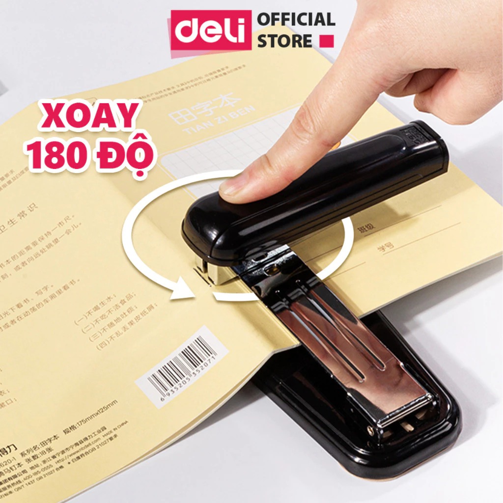 Dập ghim số 3 xoay chiều Deli 0414