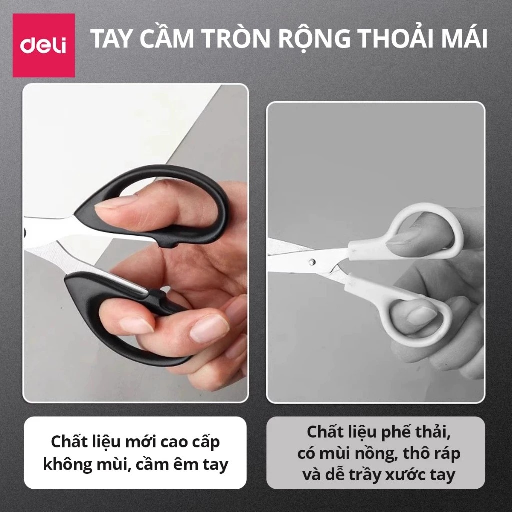 kéo thép không gỉ Deli EM611