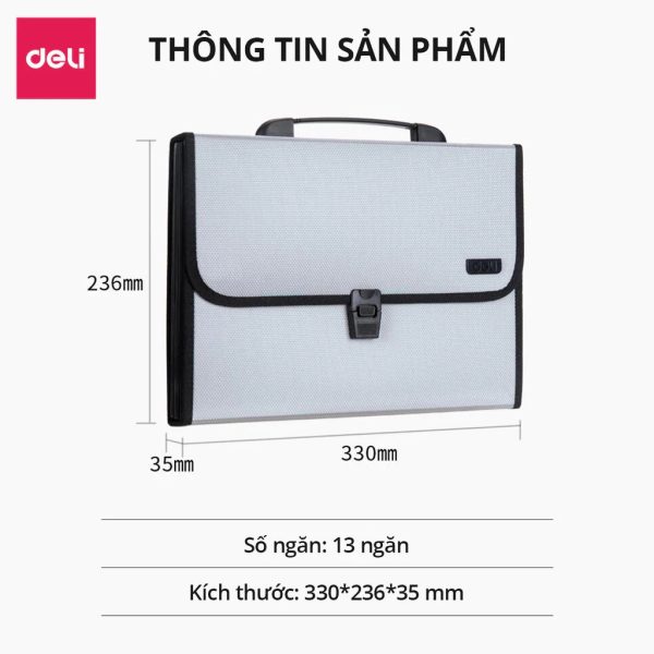 cặp đựng hồ sơ nhựa 13 ngăn E5556