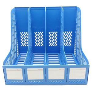 Giá tài liệu 4 ngăn đứng Deli W9846 màu xanh