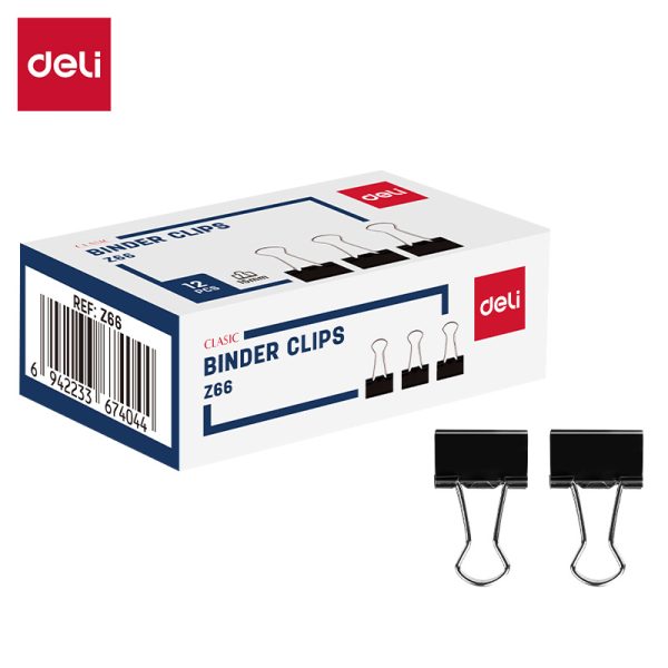 Kẹp đen 15mm Deli EZ66