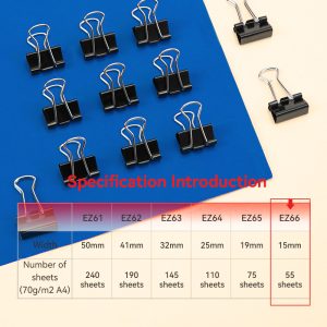 Kẹp giấy đen EZ66 Deli 15mm