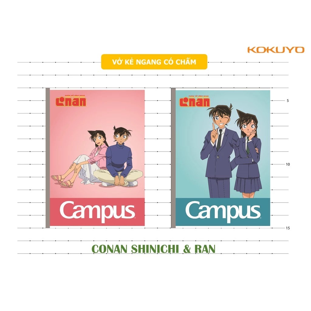 vở kẻ ngang có chấm B5 Conan