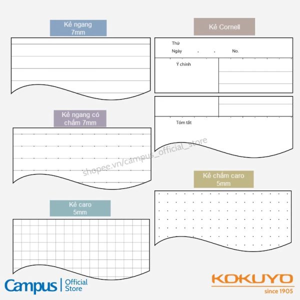 vở Campus Basic Notebook giấy Nhật B5 kẻ ngang