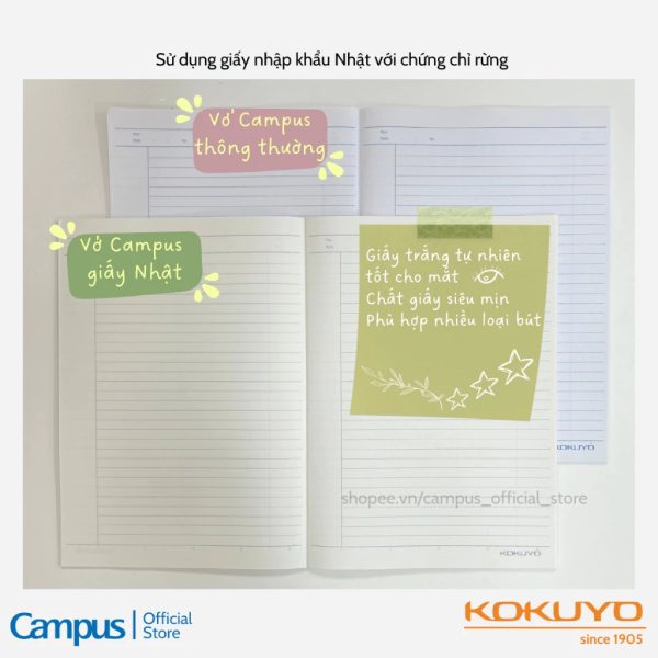 vở Campus giấy nhập khẩu Nhật Bản japan paper