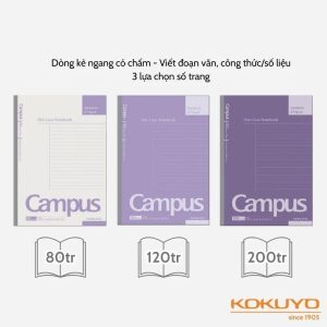 Vở Basic Notebook kẻ ngang có chấm Campus