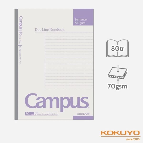 vở Campus 120 trang basic kẻ ngang có chấm