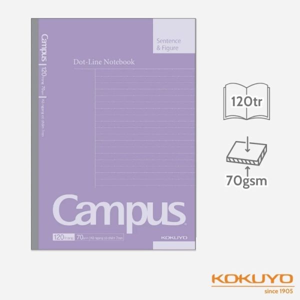 vở Campus 80 trang basic kẻ ngang có chấm
