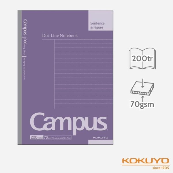 vở Campus B5 basic kẻ ngang có chấm
