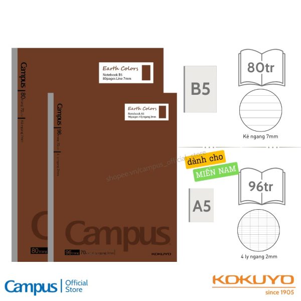 vở Campus 80 trang Earth Colors