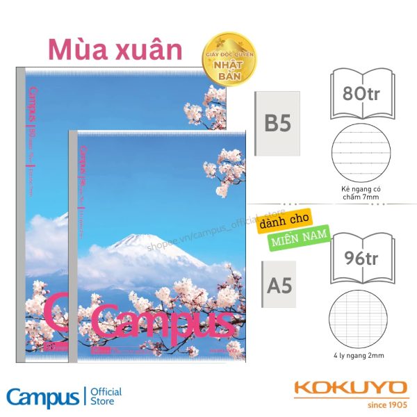 Vở Campus Mount Fuji 4 mùa 80 trang