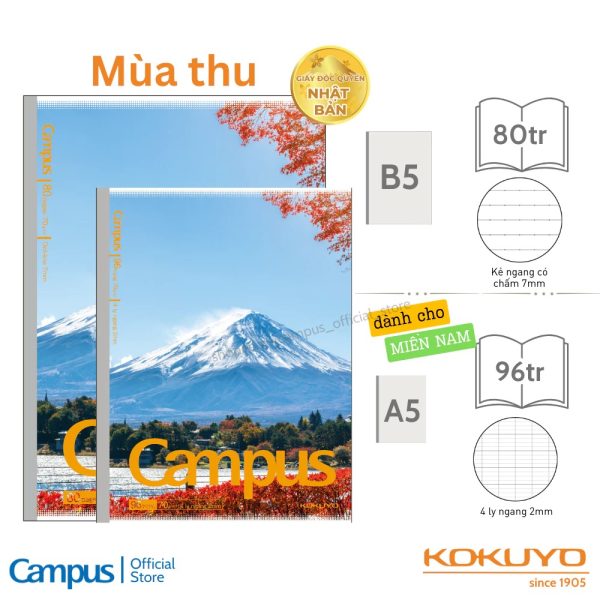 Vở kẻ ngang 7mm phú sĩ campus