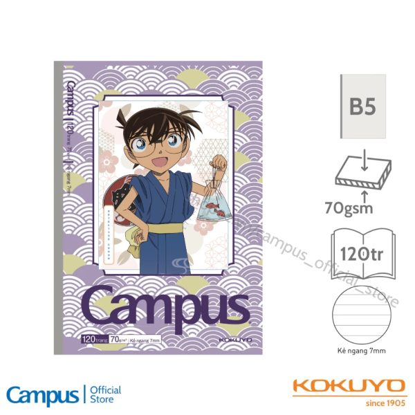 vở kẻ ngang 7mm Campus Conan không chấm