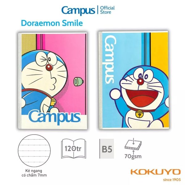 vở kẻ ngang có chấm Doraemon Smile