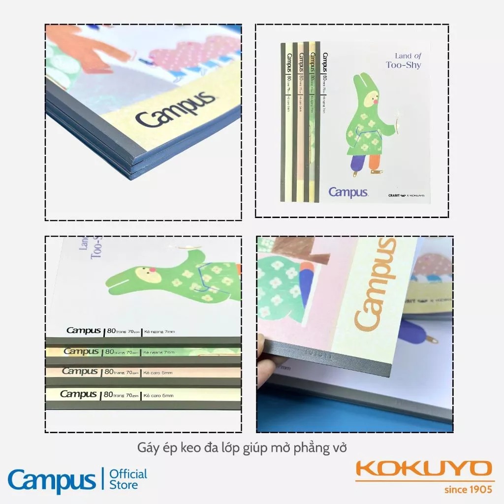 ở kẻ ngang có chấm Campus phù hợp bullet journal Land of Too-Shy có chấm