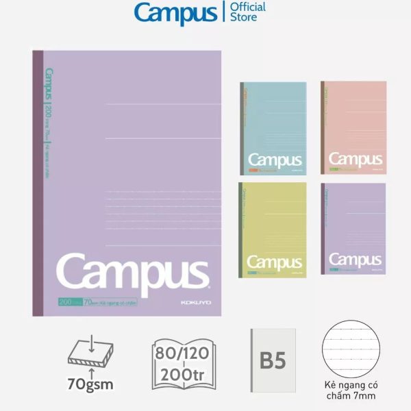 Vở kẻ ngang có chấm Kusumi Campus