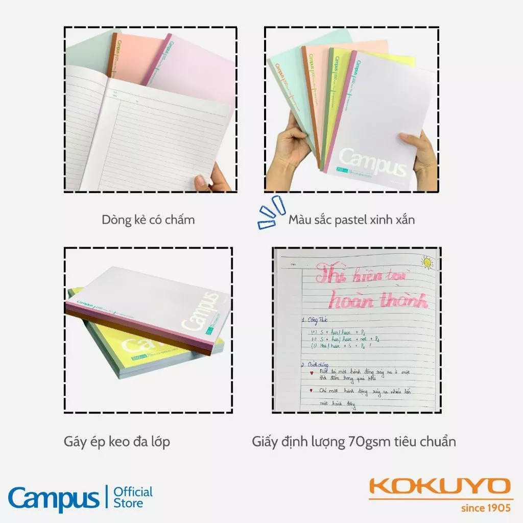 Vở Campus Kusumi khổ B5 cao cấp