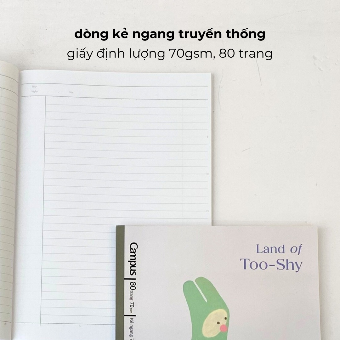 vở Campus Crabit x Kokuyo Land of Too-Shy không chấm