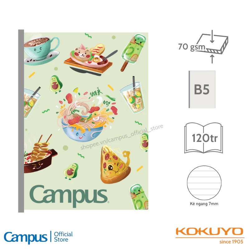 vở kẻ ngang có chấm Campus Food2