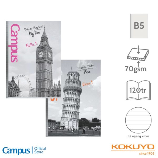 Vở kẻ ngang Campus khổ B5 Landscape