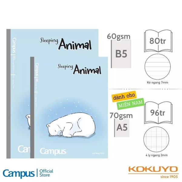 vở Campus Sleeping Animal