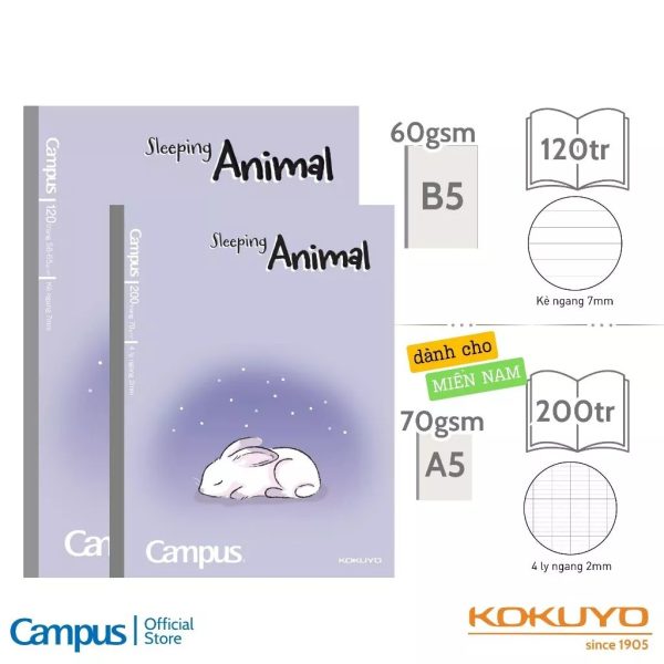 vở Campus 60gsm Sleeping Animal