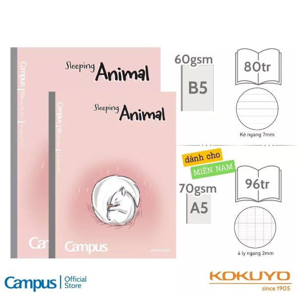 vở Campus 80 trang B5 Sleeping Animal