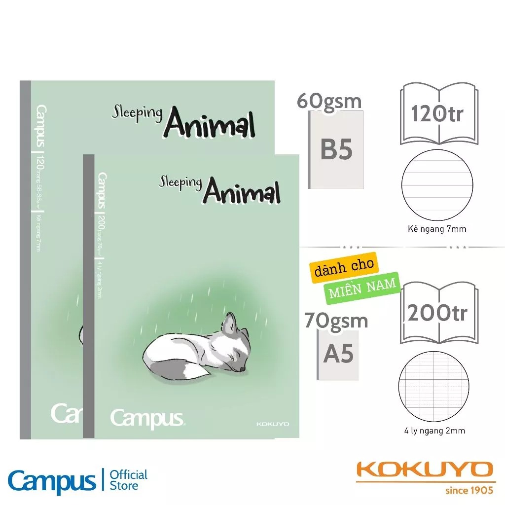 mua vở Campus Sleeping Animal