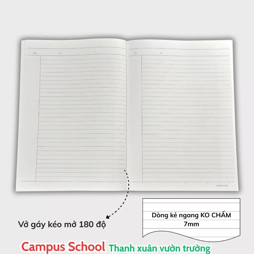 Vở Campus B5 kẻ ngang đẹp, viết êm tay, không thấm mực school