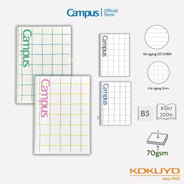Vở kẻ ngang có chấm Line Field Campus