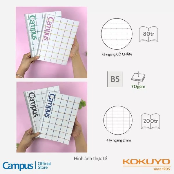 Vở kẻ ngang có chấm B5 Line Field