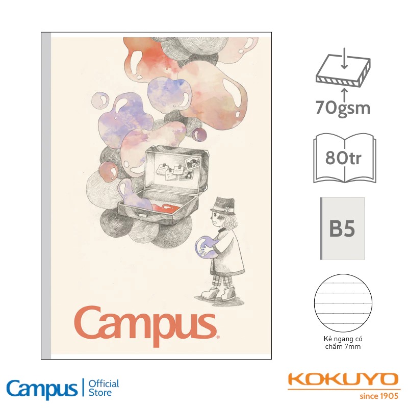 Vở Campus B5 80 trang Tie Dye Campus