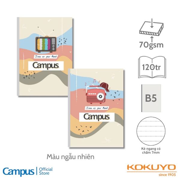 Vở kẻ ngang có chấm Campus B5 Mode Kool