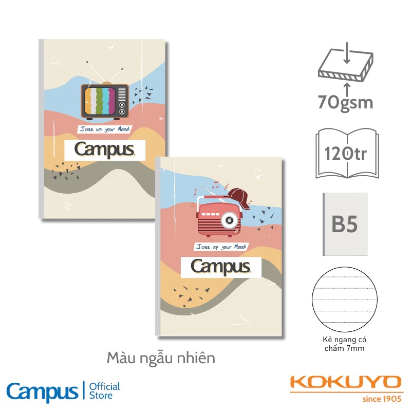 Vở kẻ ngang có chấm Campus B5 Mode Kool