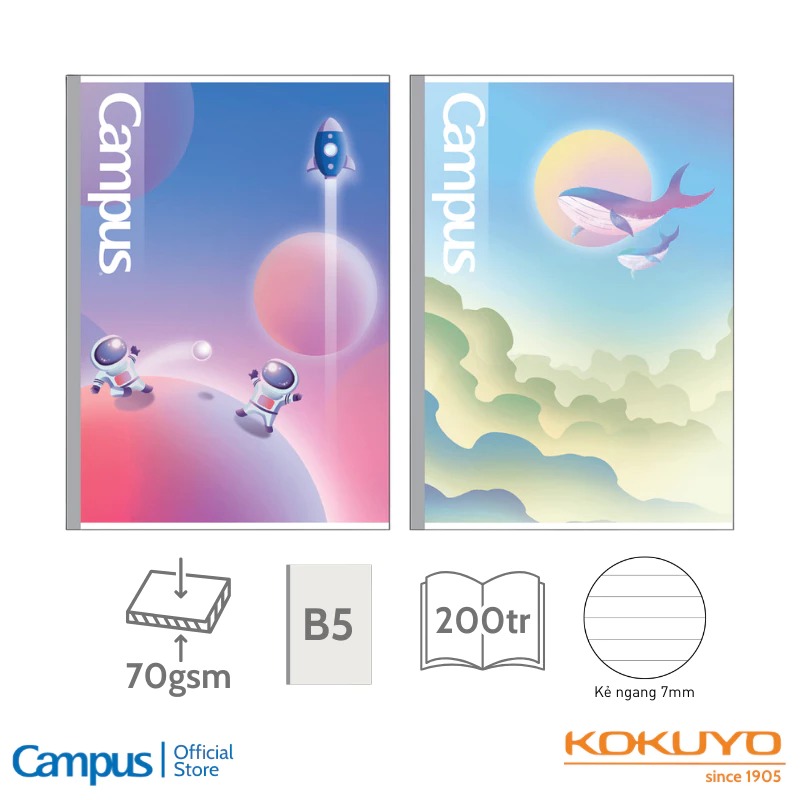 vở học sinh đẹp B5 Pastel Gradient Campus