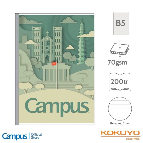 Vở kẻ ngang Campus 70gsm Paper Cut