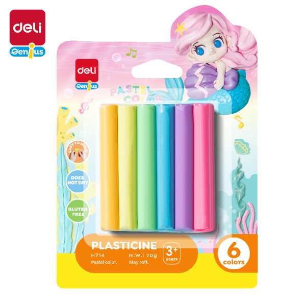 Đất nặn 70g 6 màu Deli EH714