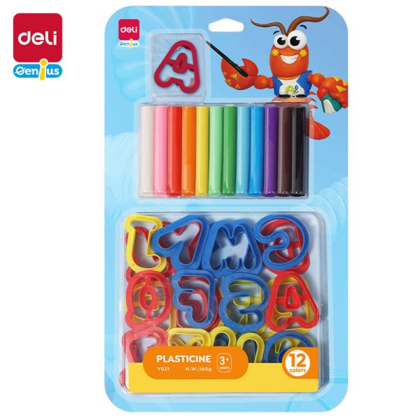 Đất nặn chữ cái 12 màu Deli EY021