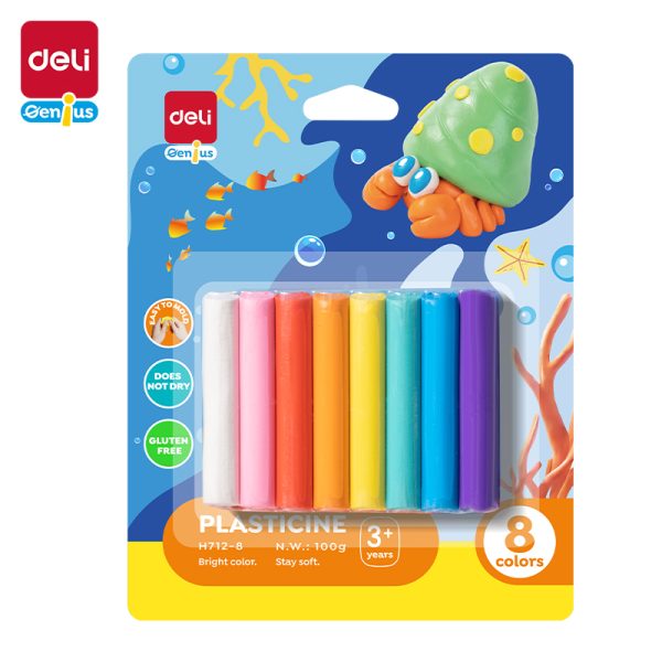 Đất nặn 100g 8 màu Deli EH712-8
