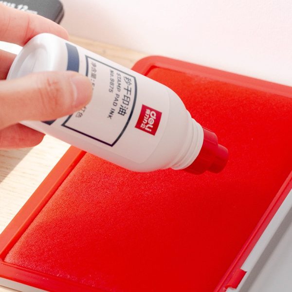 mực dấu Deli 9875 đậm màu, bền, nhanh khô